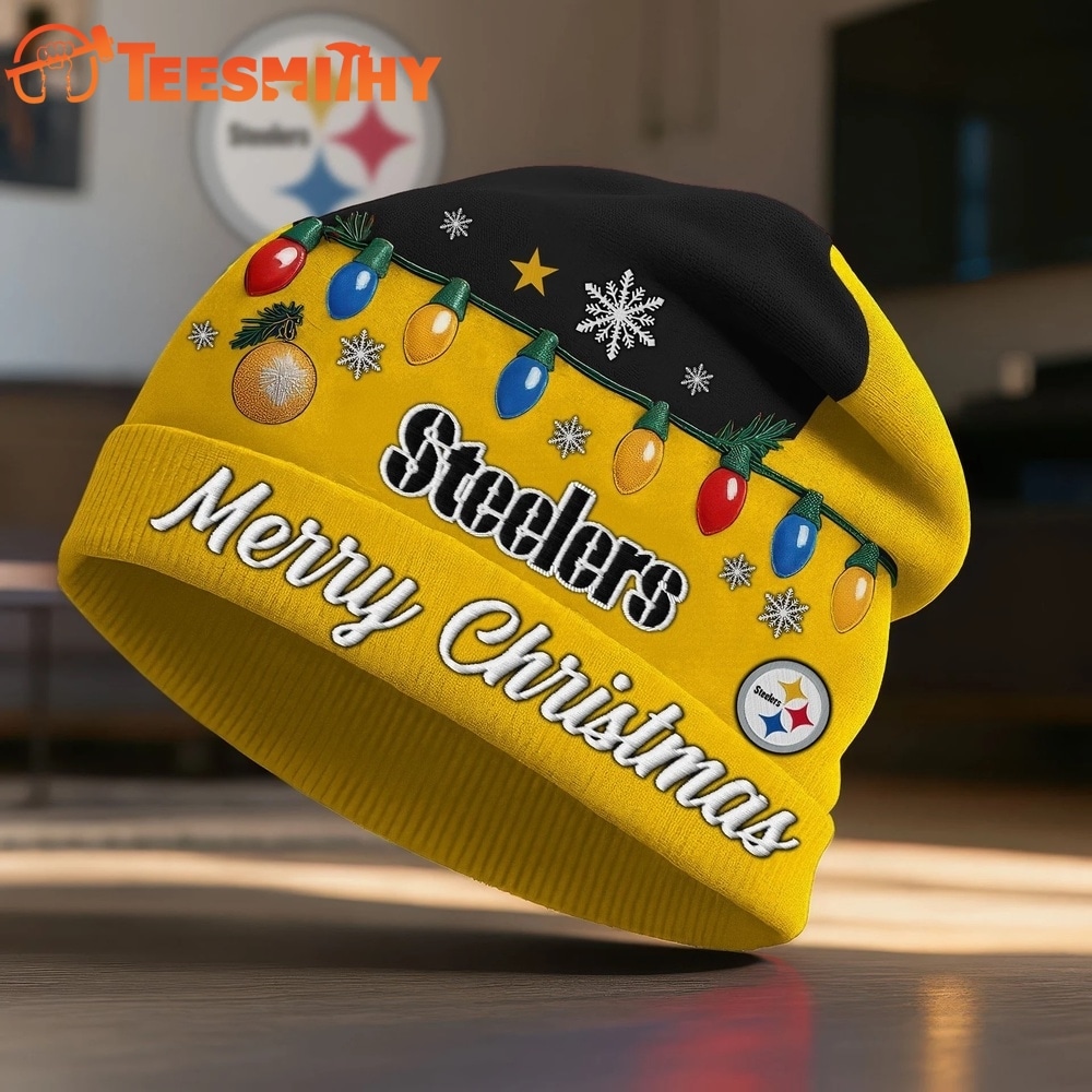 Pittsburgh Steelers NFL Merry Christmas Beanie Hat
