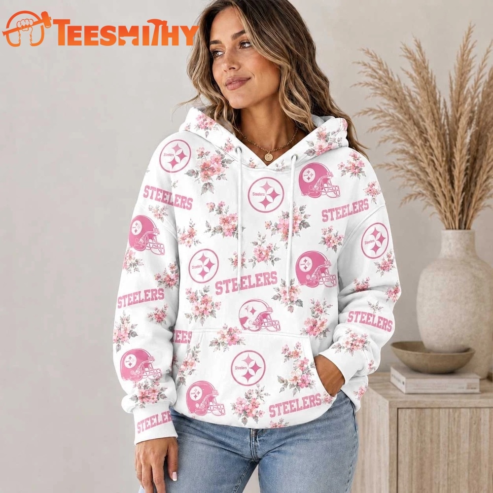 Pittsburgh Steelers NFL Pink Floral Team Pride Hoodie Shirt
