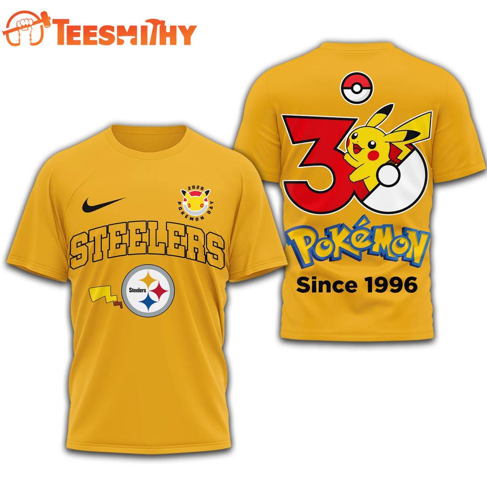 Pittsburgh Steelers NFL Pokemon 30th Anniversary 3D T Shirt