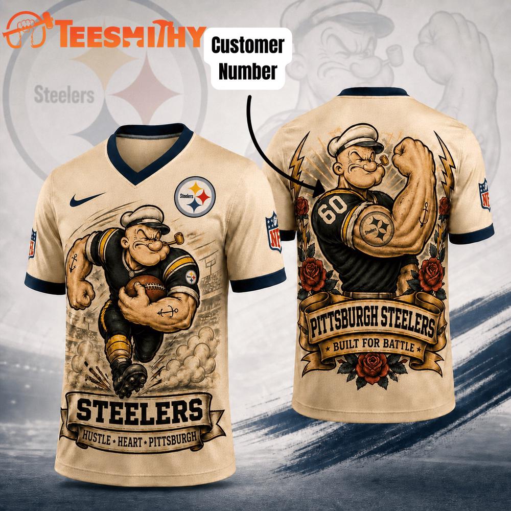 Pittsburgh Steelers NFL Popeye Vintage Tattoo Football Jersey