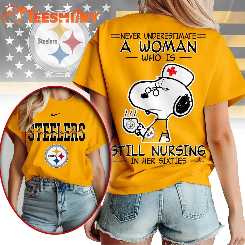 Pittsburgh Steelers NFL Snoopy Never Underestimate A Nurse Unisex T Shirt
