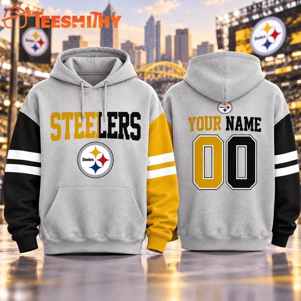 Pittsburgh Steelers NFL Two Tone Colorblock Varsity Hoodie