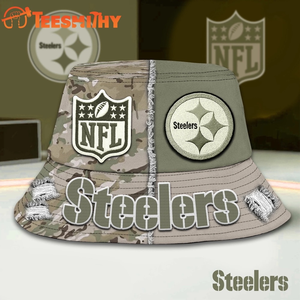 Pittsburgh Steelers NFL Veterans US Army Bucket Hat
