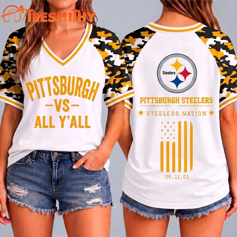 Pittsburgh Steelers NFL vs All Y' All United We Stand V Neck T Shirt