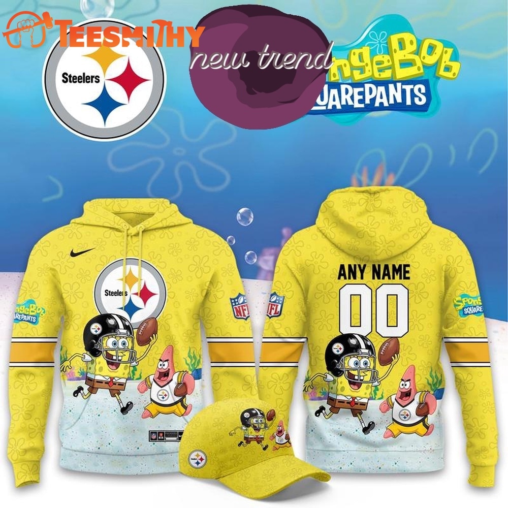 Pittsburgh Steelers x SpongeBob Limited Edition Personalized Hoodie