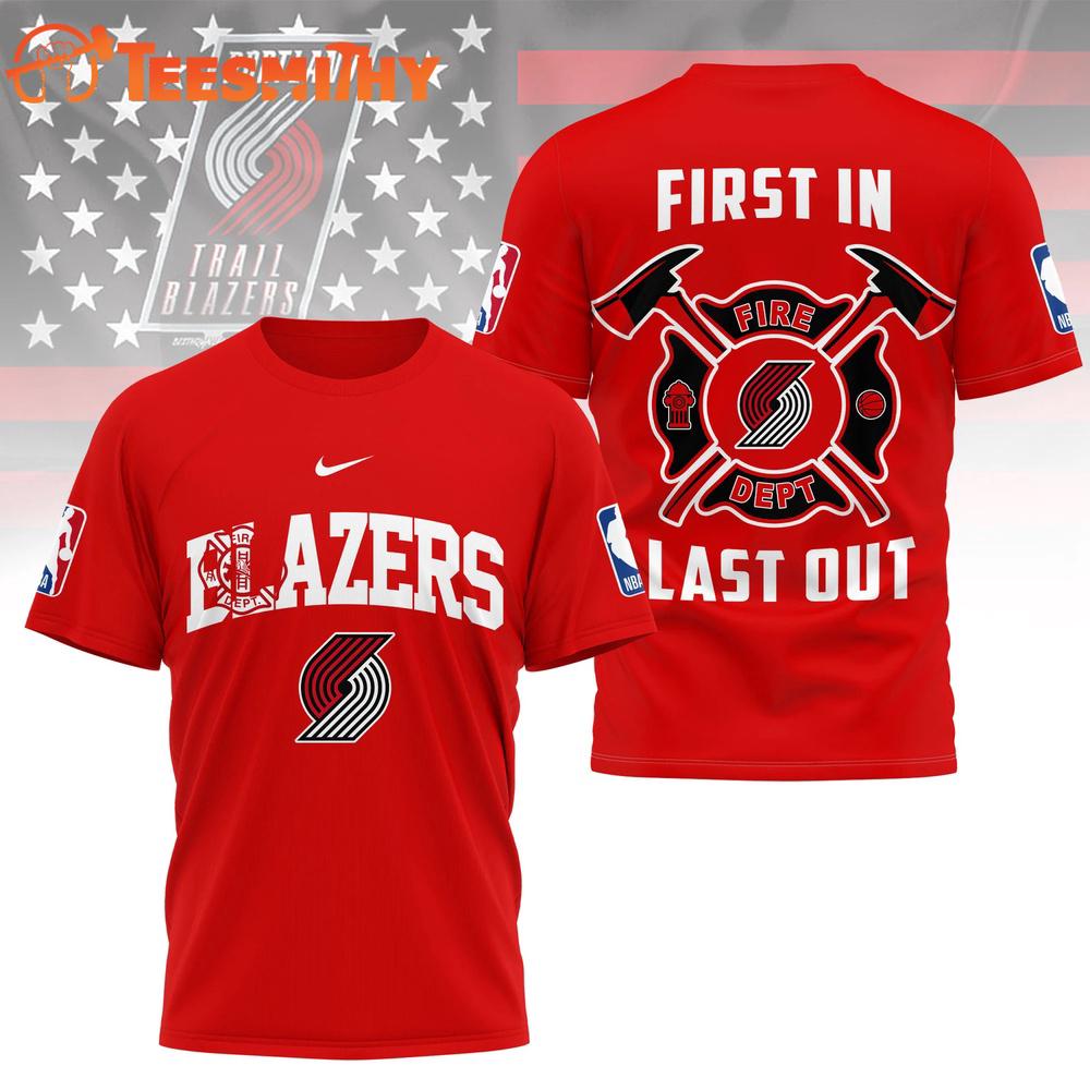 Portland Trail Blazers 2026 NBA Fire Dept Special New 3D Shirt