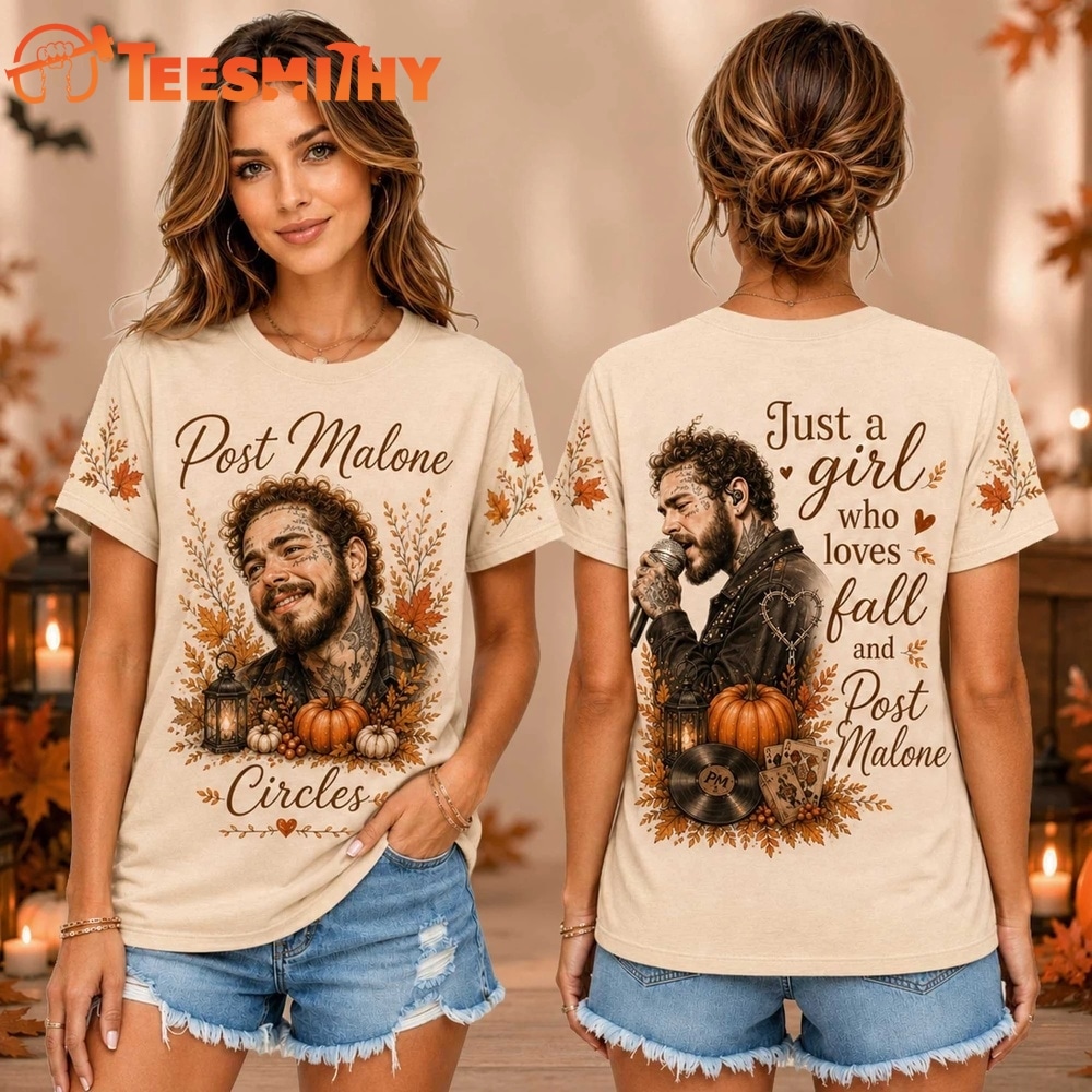 Post Malone Pumpkin Fall Portrait Autumn Unisex 3D Shirt
