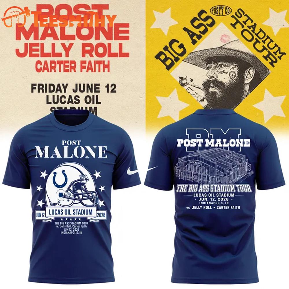 Post Malone The Big Ass Stadium Tour 2026 Indianapolis Concert Limited 3D Shirt