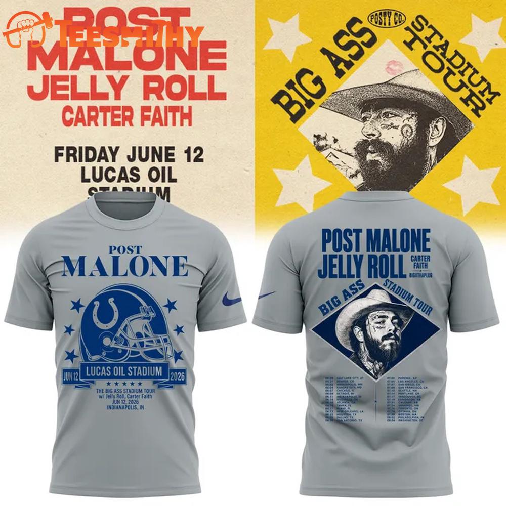Post Malone The Big Ass Stadium Tour 2026 Indianapolis Concert New Design T Shirt
