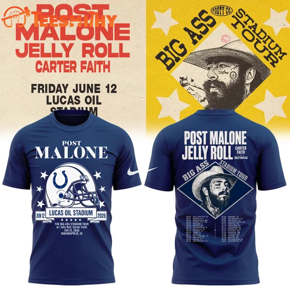 Post Malone The Big Ass Stadium Tour 2026 Indianapolis Concert T Shirt