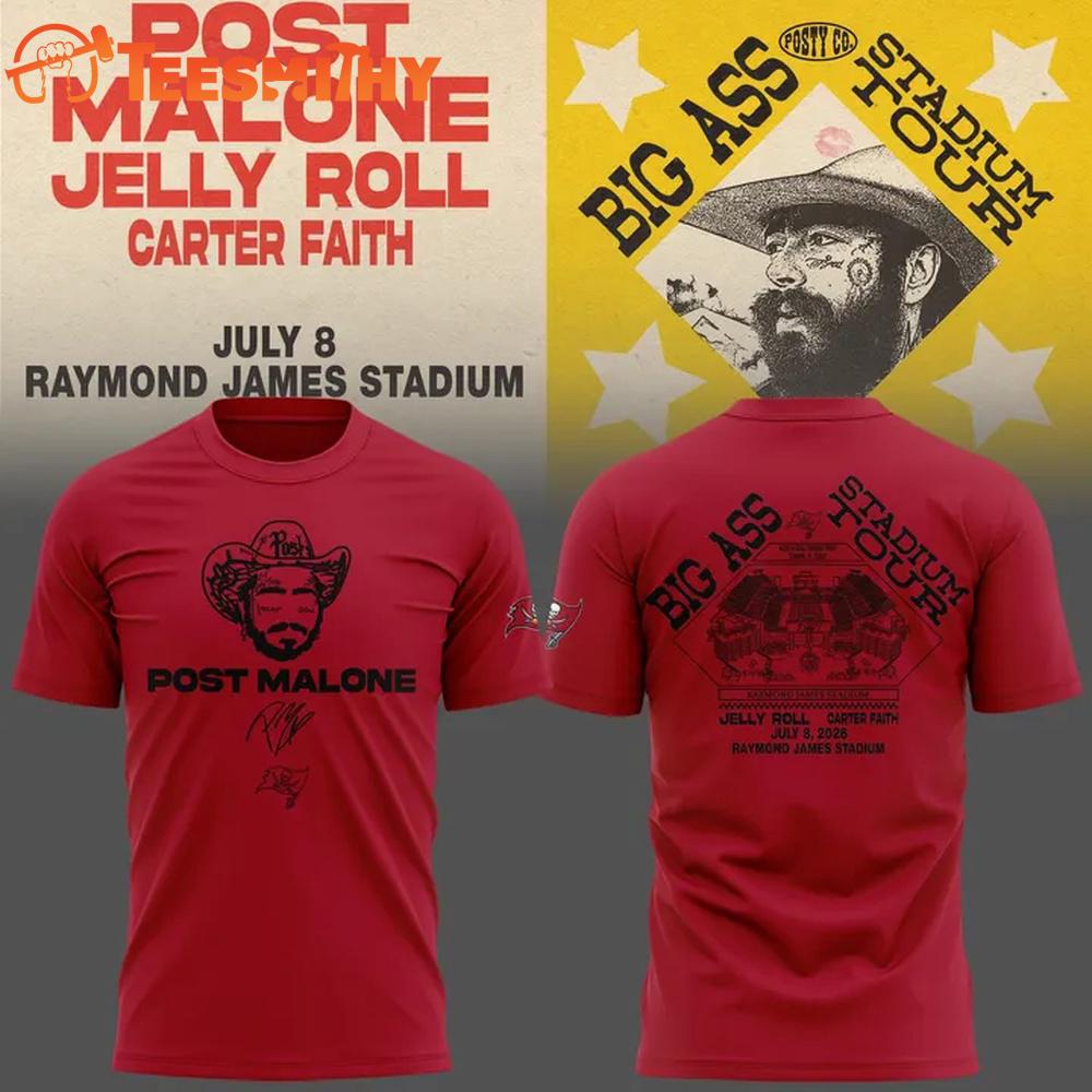 Post Malone x Tampa Bay Buccaneers 2026 Red T Shirt