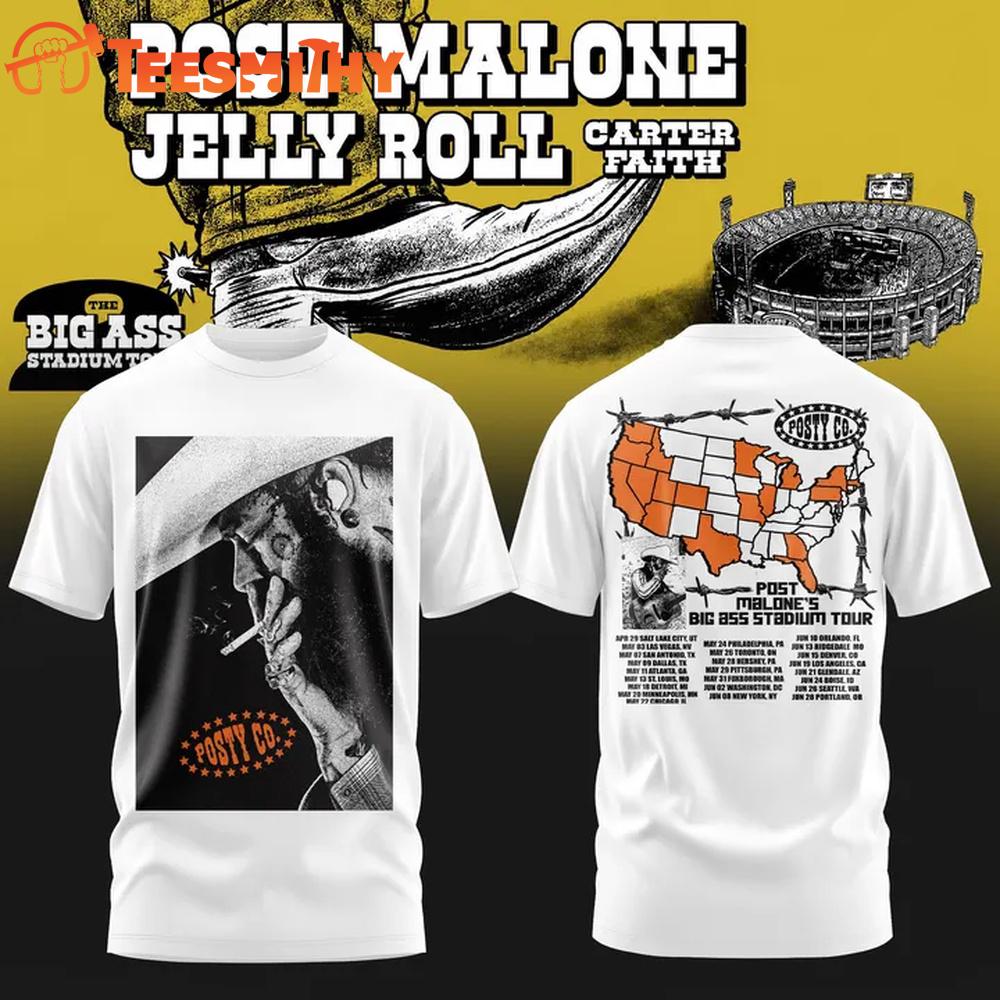 Post Malone x UConn Huskies Football THE BIG ASS Stadium Tour Part 2 Graphic Design T Shirt