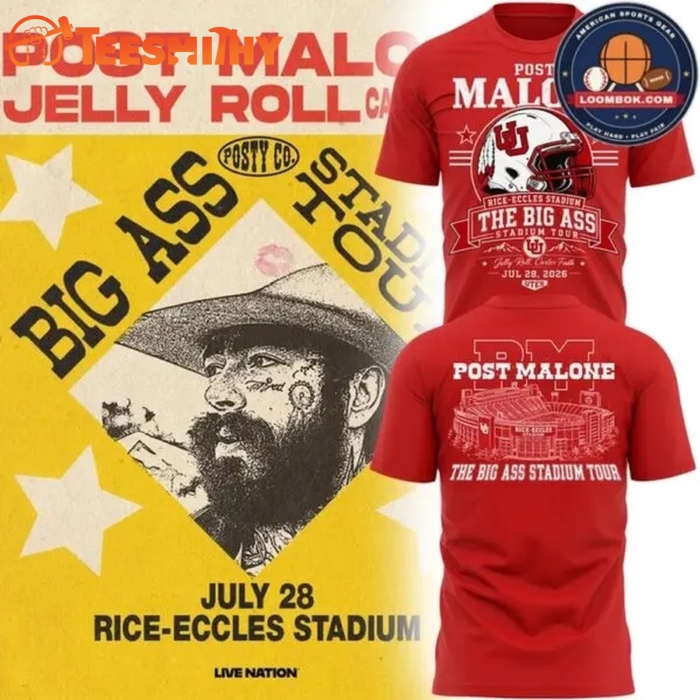 Post Malone x Utah Utes Mascot Football THE BIG ASS Stadium Tour Part 2 Red T Shirt