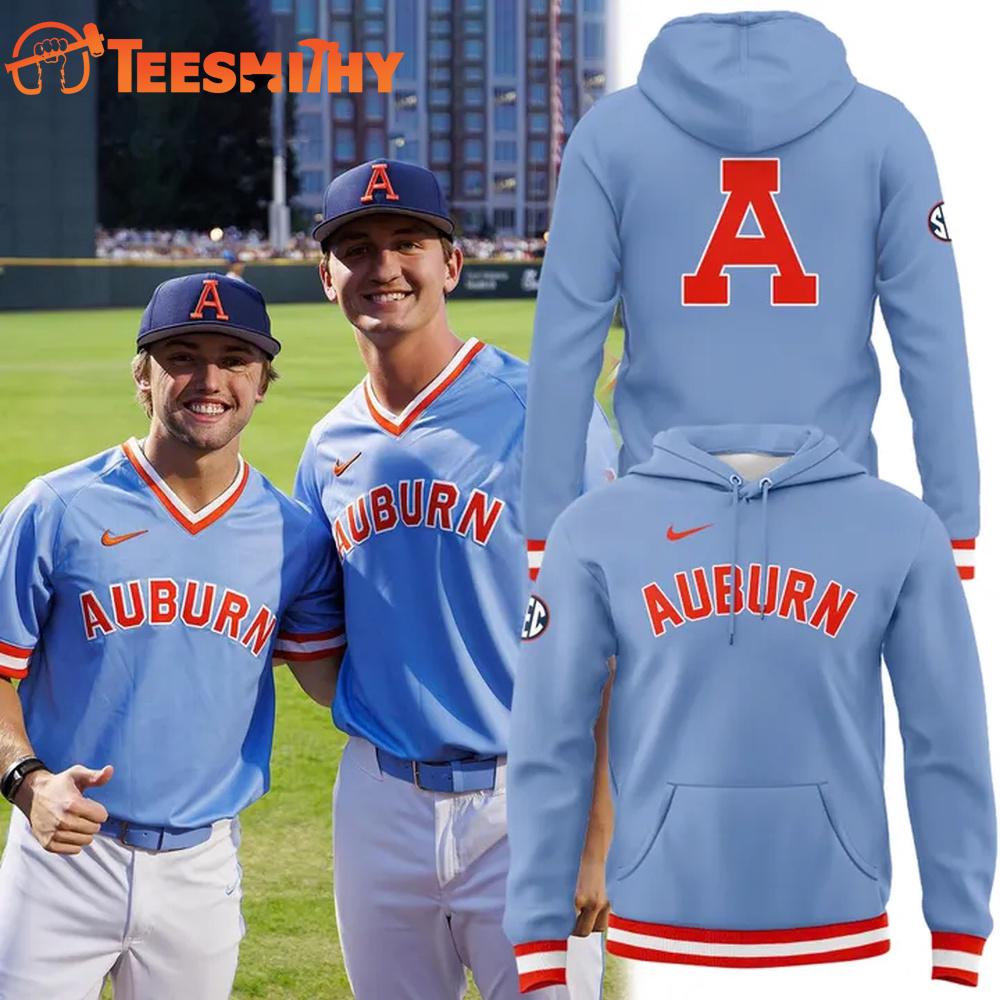Powder Blue 1980s Auburn Tigers Baseball Limited Edition Hoodie