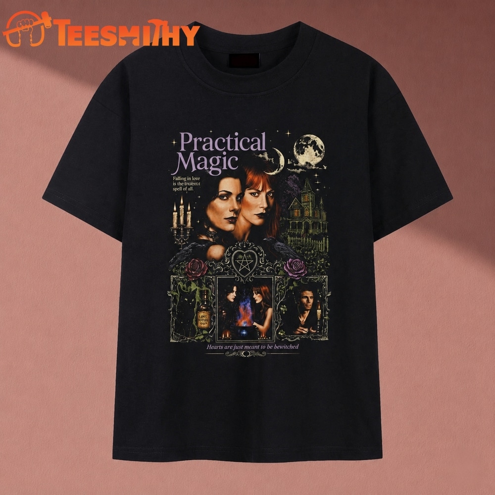 Practical Magic Movie Graphic T Shirt, Vintage Witchy Halloween Tee