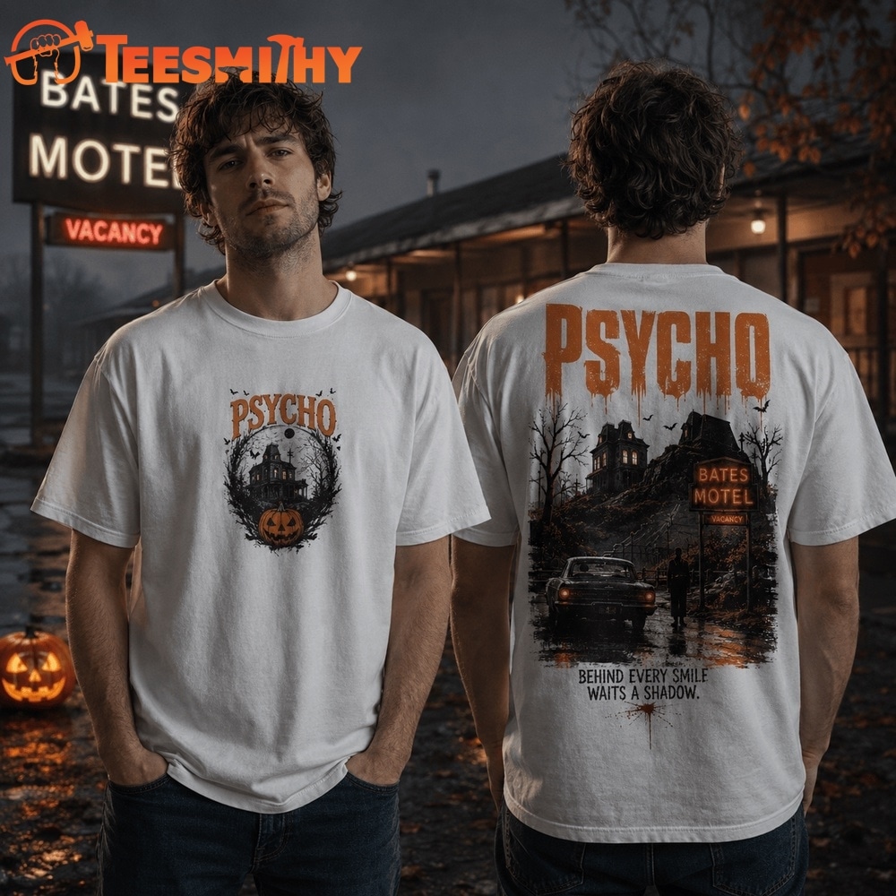 Psycho Halloween Horror Bates Motel Graphic 2026 3D Shirt