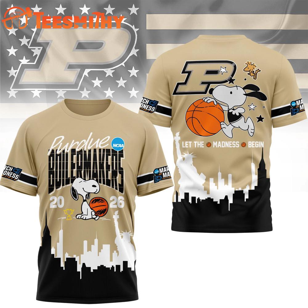 Purdue Boilermakers 2026 NCAA March Madness x Snoopy New Design 3D Shirt