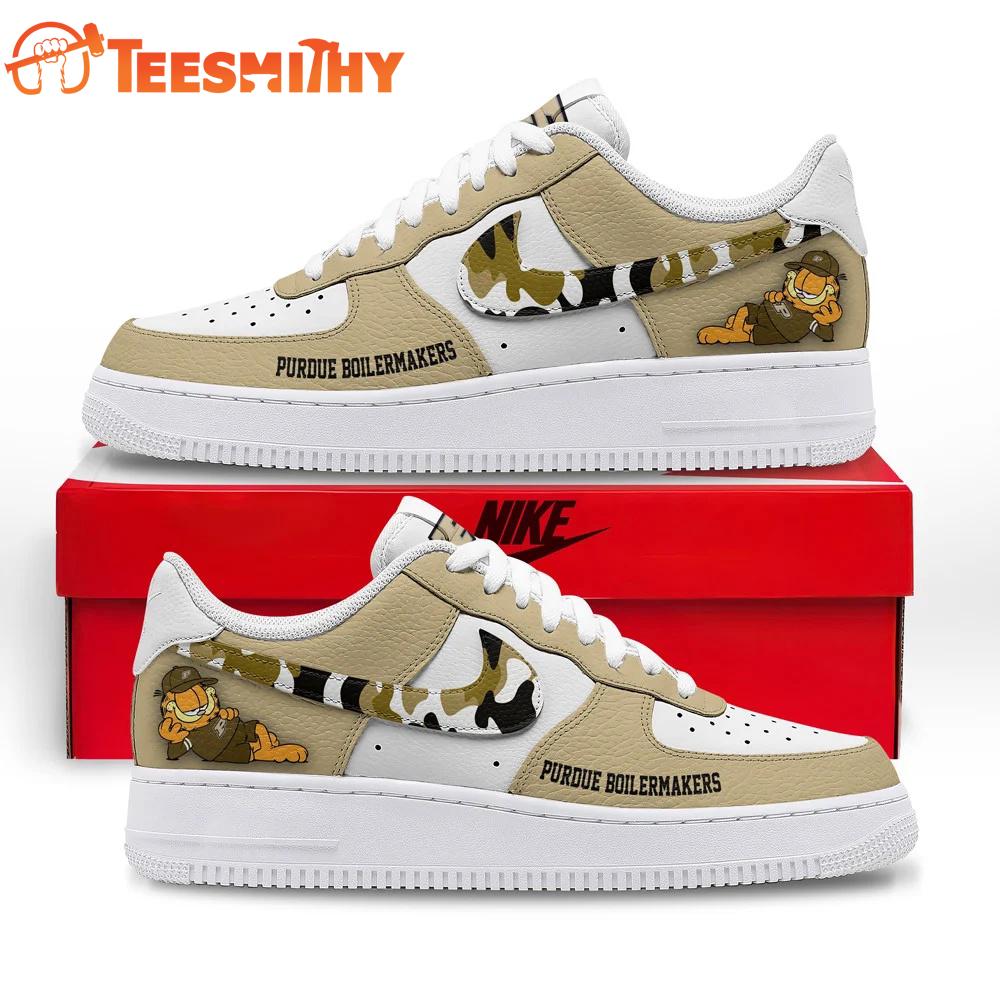 Purdue Boilermakers NCAA Garfield Only Show Up Air Force 1 Shoes Sneaker