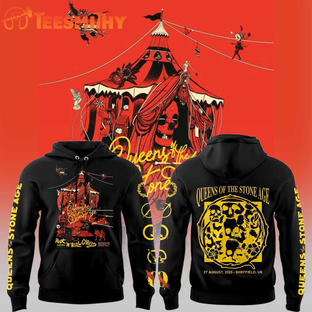 Queens of the Stone Age Aug 27 2025 Don Valley Bowl Sheffield Tour Hoodie