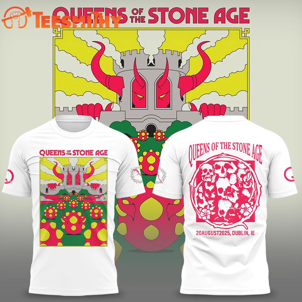 Queens of the Stone Age Long Live The Queens Tour 2025 Limited Edition White T Shirt Queens of the Stone Age Long Live The Queens Tour 2025 Limited Edition White T Shirt
