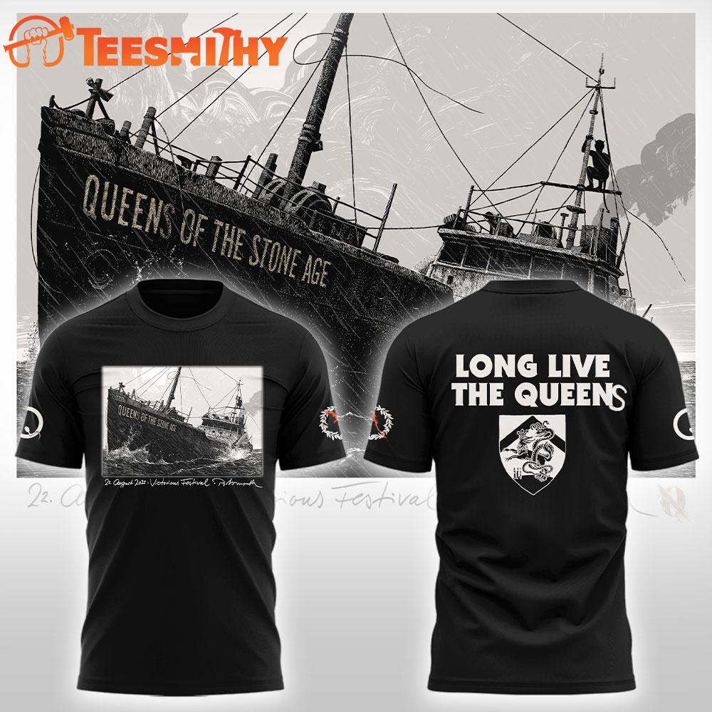 Queens of the Stone Age Long Live The Queens Tour 22 August 2025 Portsmouth Black T Shirt