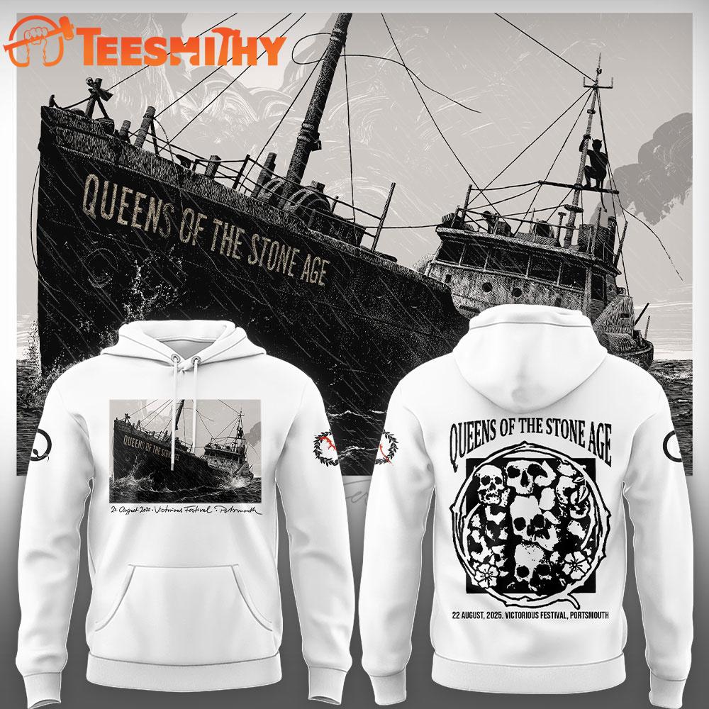 Queens of the Stone Age Long Live The Queens Tour 22 August 2025 Portsmouth White Hoodie