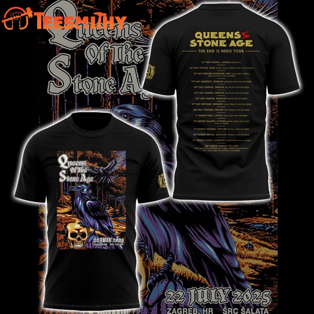 Queens of the Stone Age The End Is Nero Tour 2025 3D Shirt