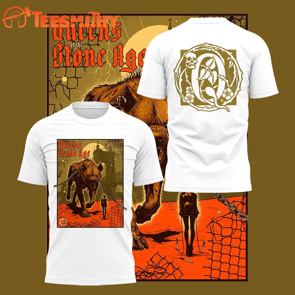 Queens of the Stone Age World Tour 2025 White 3D Shirt
