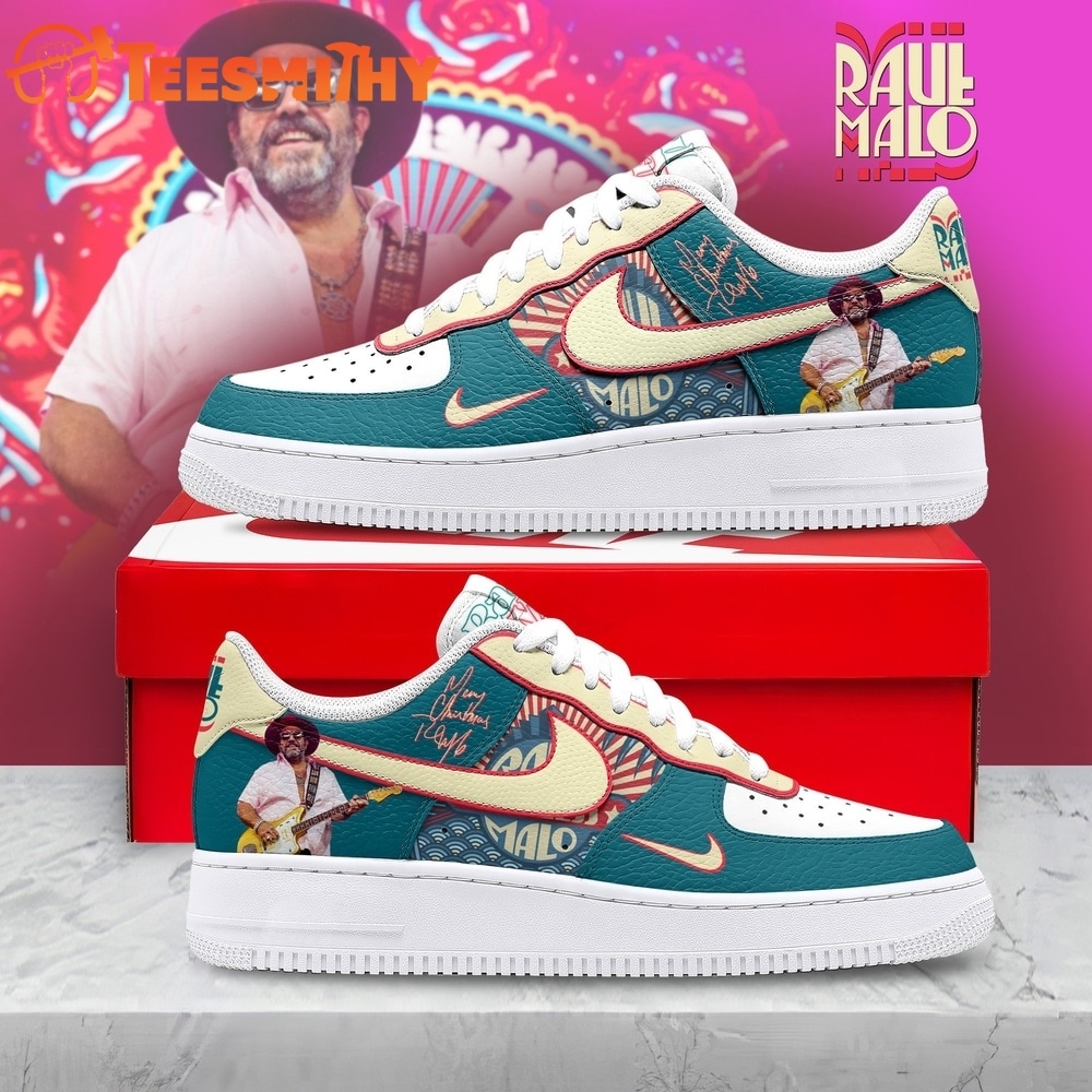 Raul Malo Country Singer Custom Air Force 1 Shoes, Teal & Red Graphic Sneakers