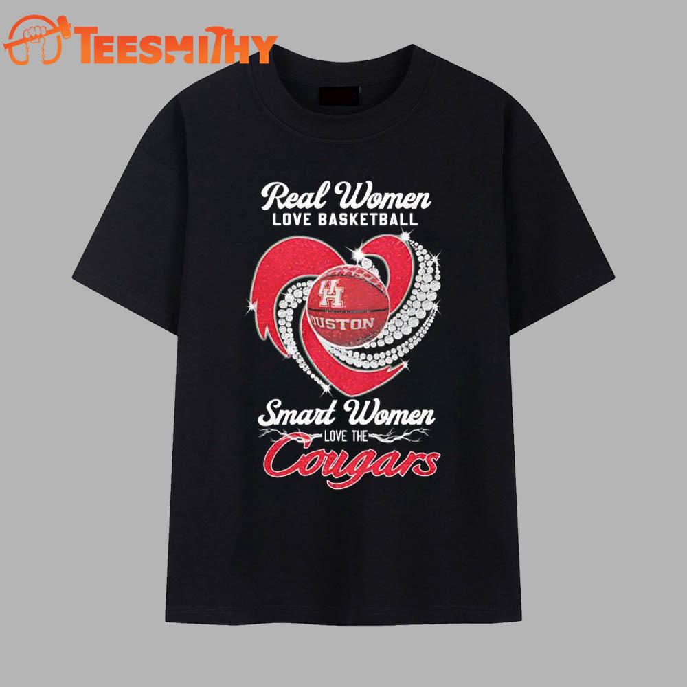Real women love basketball smart women love the Houston Cougars Vintage T Shirt
