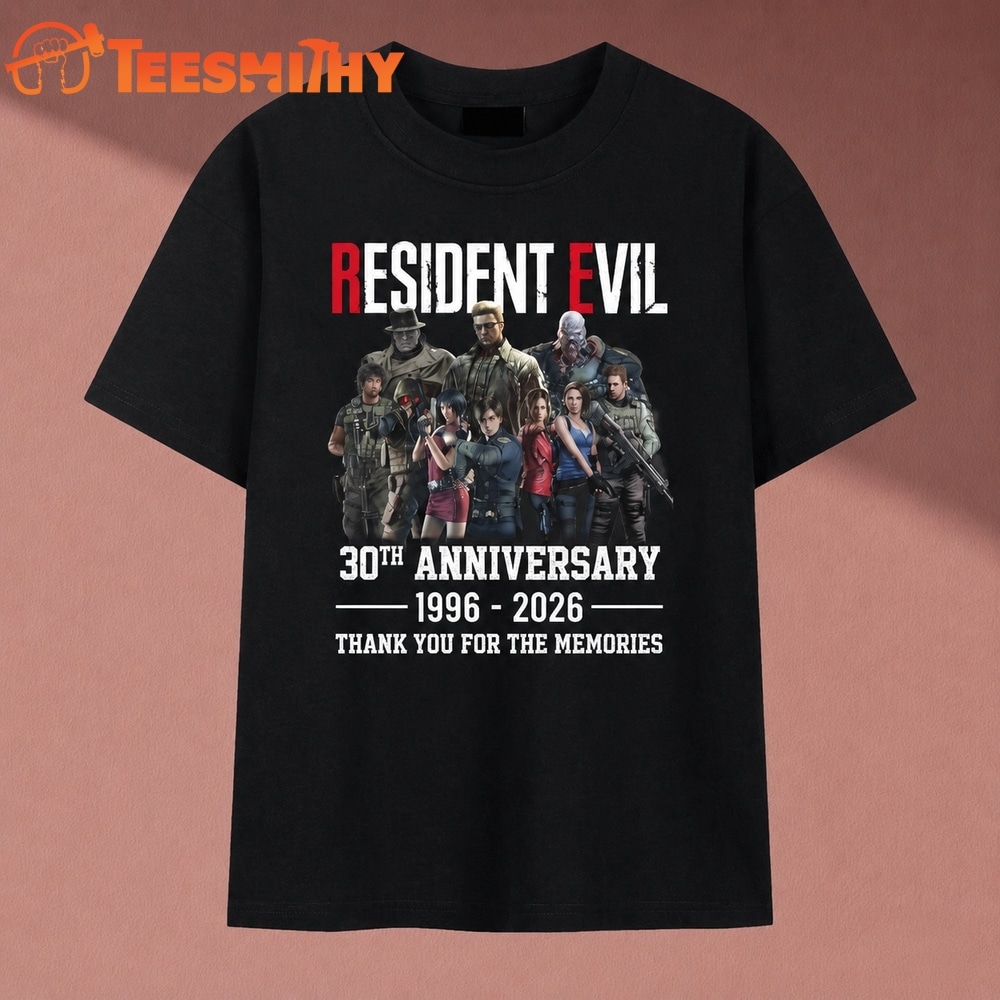 Resident Evil 30th Anniversary 1996 2026 Characters Thank You For The Memories T Shirt