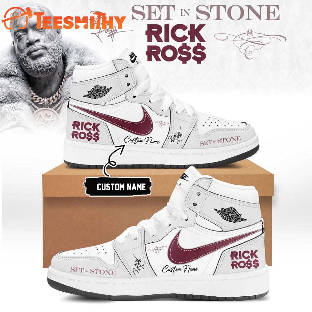 Rick Ross Set In Stone Album 2026 Signature Air Jordan 1 Hightop Shoes