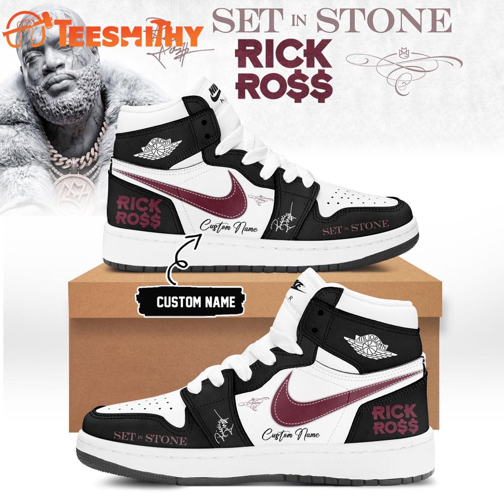 Rick Ross Set In Stone Album 2026 Signature Black Air Jordan 1 Shoes