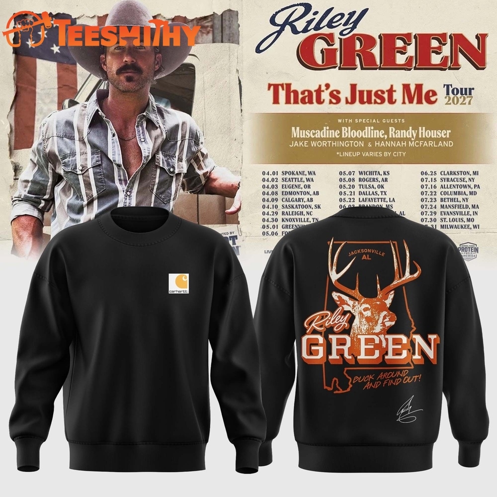 Riley Green That’s Just Me Tour 2027 Signed Black Sweatshirt
