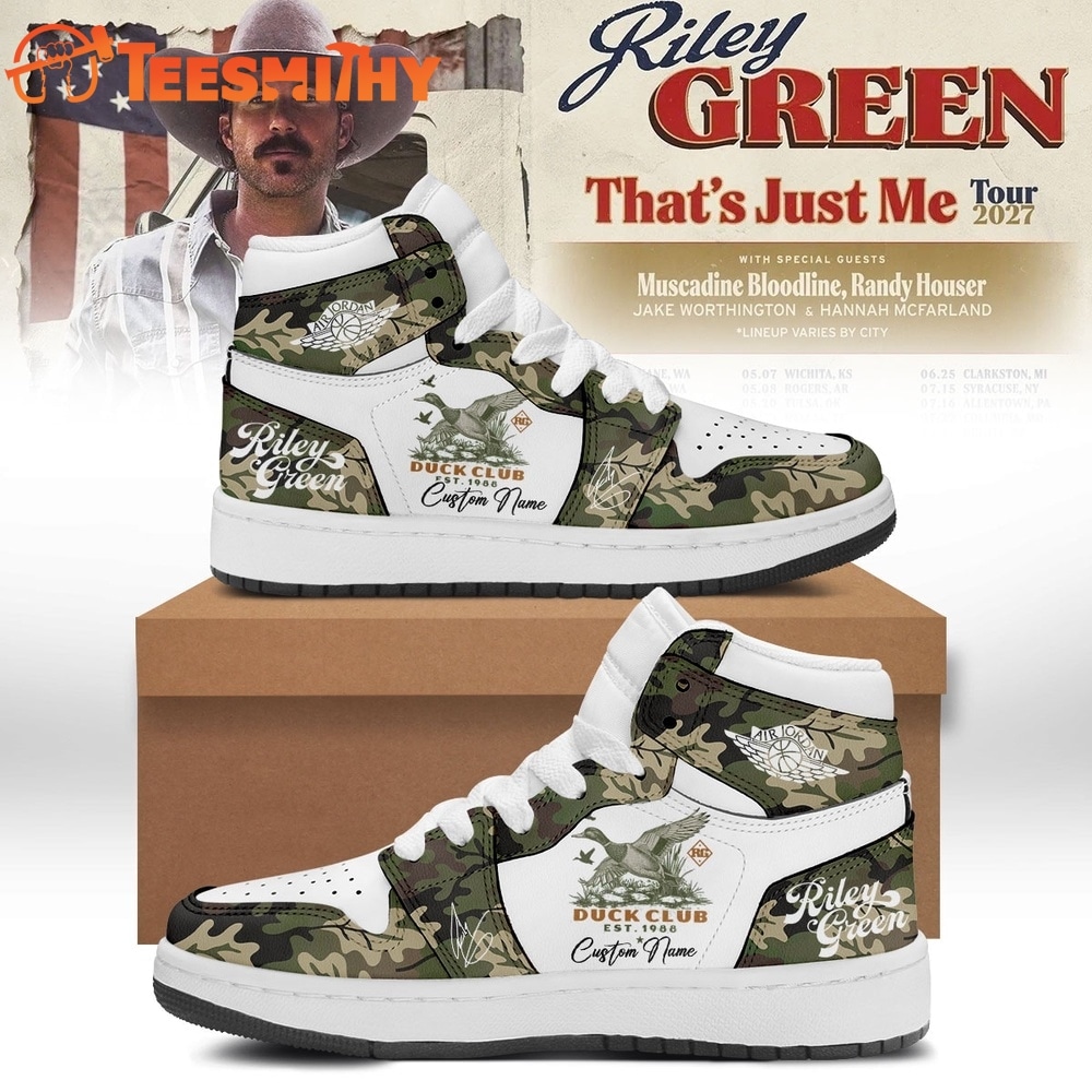 Riley Green That’s Just Me Tour 2027 Signed New Design Air Jordan 1 Shoes