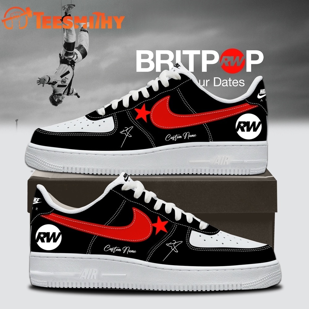 Robbie Williams BRITPOP World Tour 2026 Black Air Force 1 Shoes Sneakers