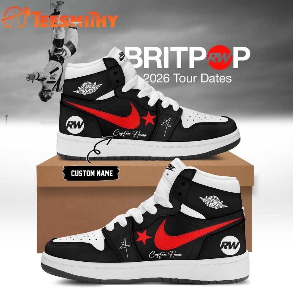 Robbie Williams BRITPOP World Tour 2026 Black Air Jordan 1 Hightop Shoes