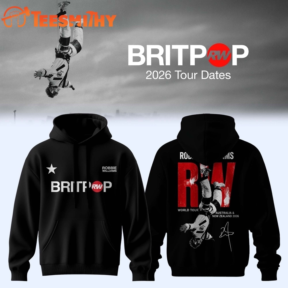 Robbie Williams BRITPOP World Tour 2026 Black Hoodie