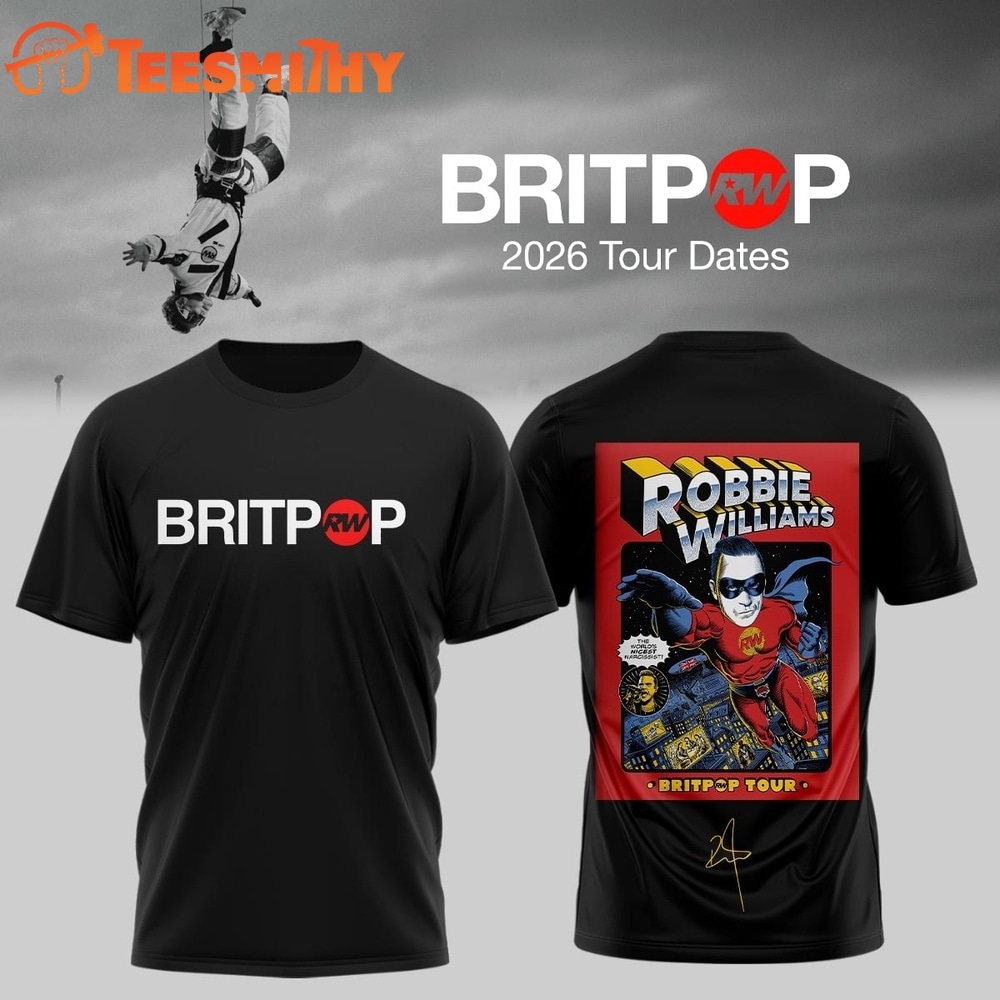 Robbie Williams BRITPOP World Tour 2026 Black T Shirt