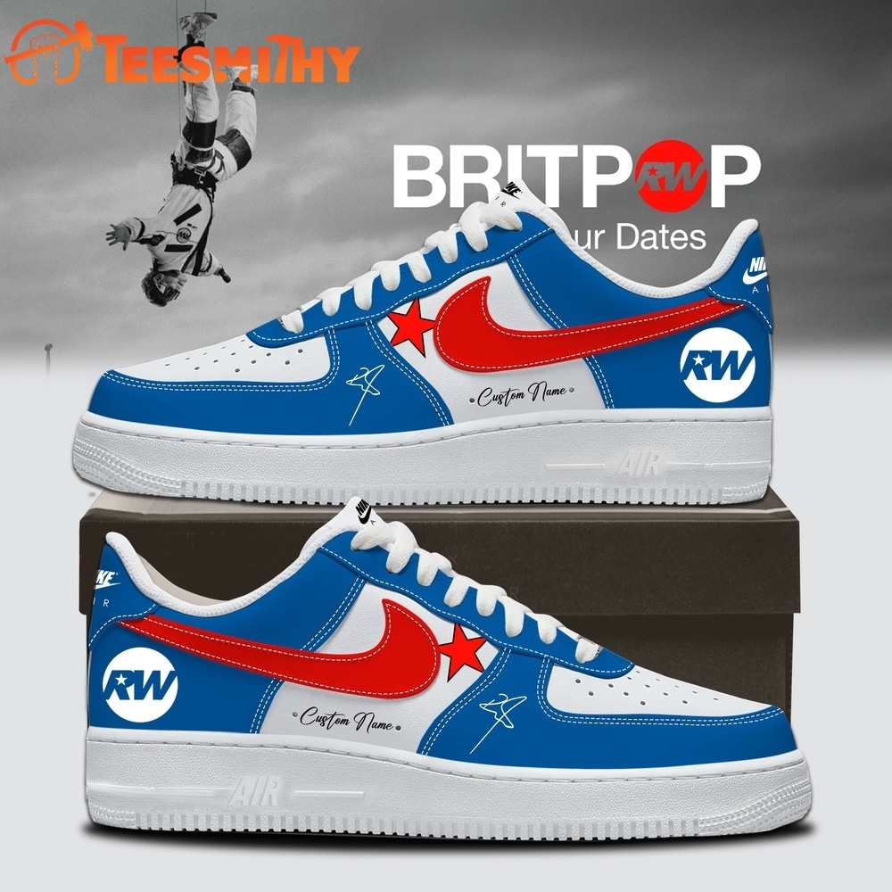 Robbie Williams BRITPOP World Tour 2026 Blue Air Force 1 Shoes Sneakers