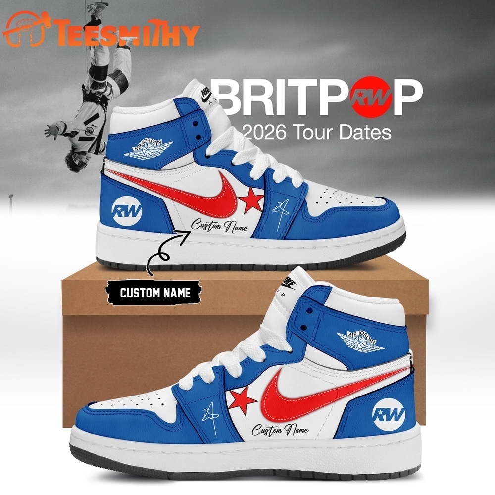 Robbie Williams BRITPOP World Tour 2026 Blue Air Jordan 1 Hightop Shoes