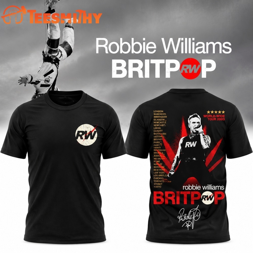 Robbie Williams BRITPOP World Tour 2026 Signature Special 3D Shirt