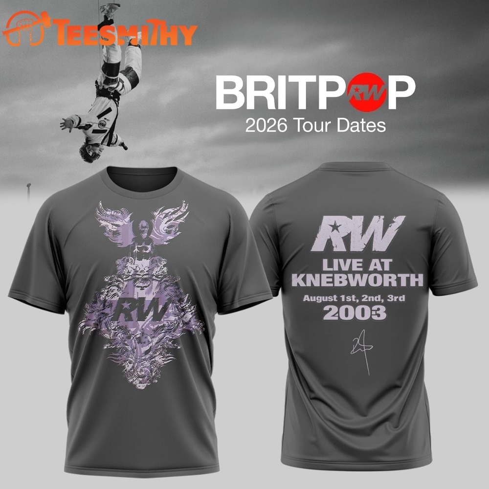 Robbie Williams BRITPOP World Tour 2026 Tour Dates T Shirt