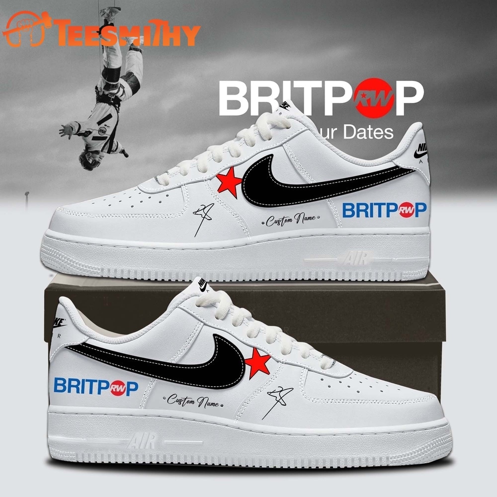 Robbie Williams BRITPOP World Tour 2026 White Air Force 1 Shoes Sneakers