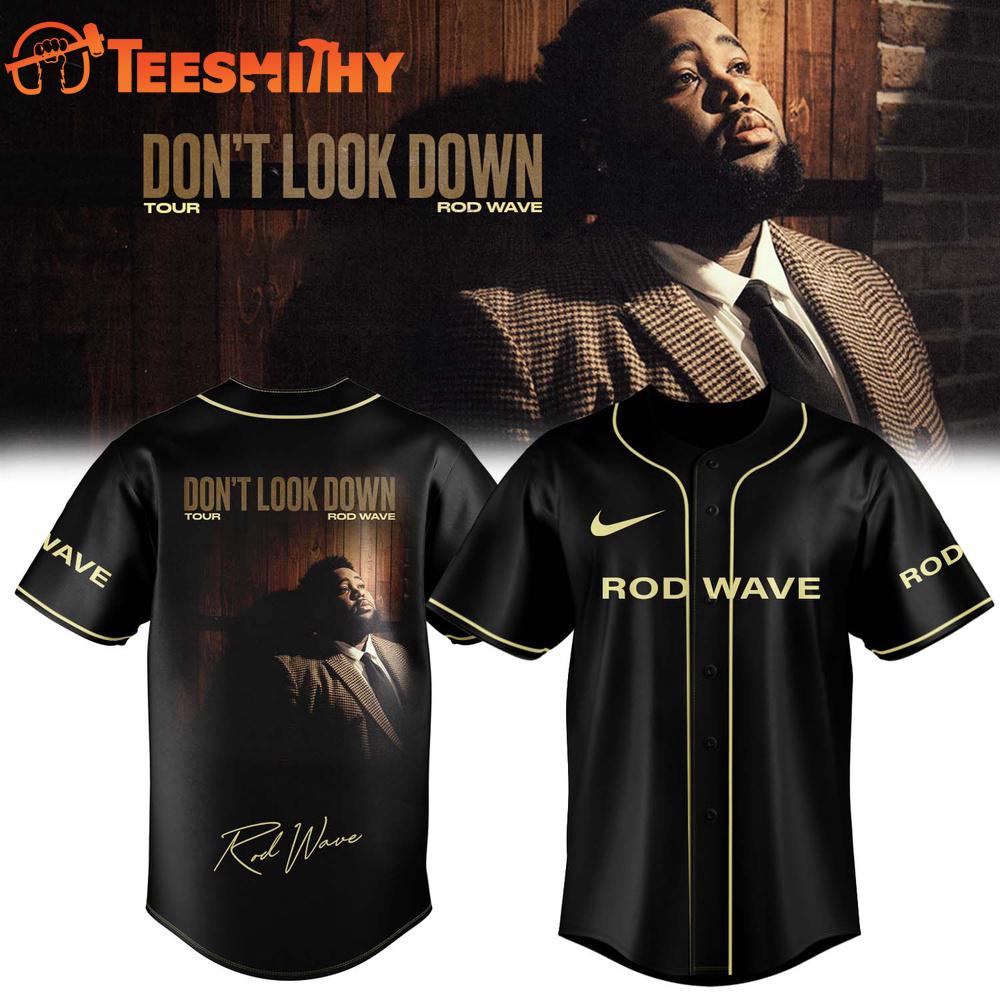 Rod Wave Don’t Look Down Tour 2026 Limited Edition Signature Black Baseball Jersey