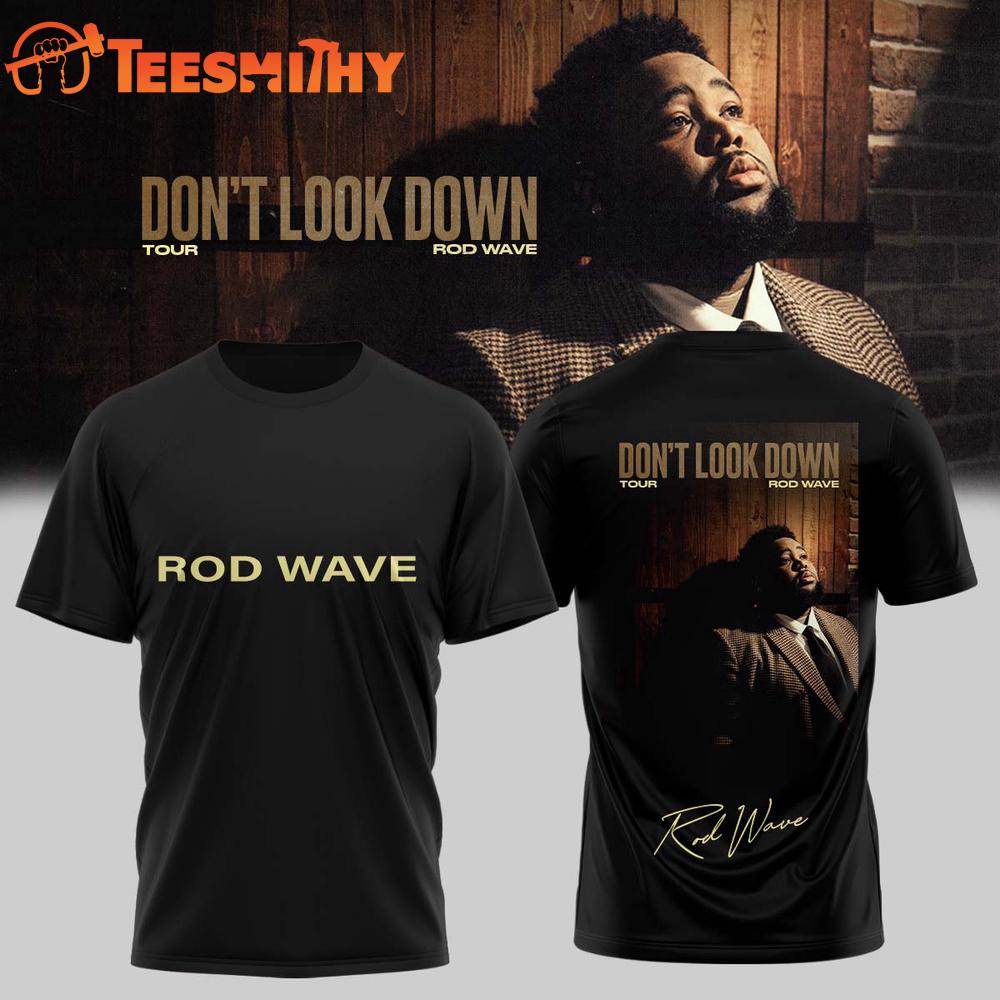 Rod Wave Don’t Look Down Tour 2026 Limited Edition Signature Black T Shirt