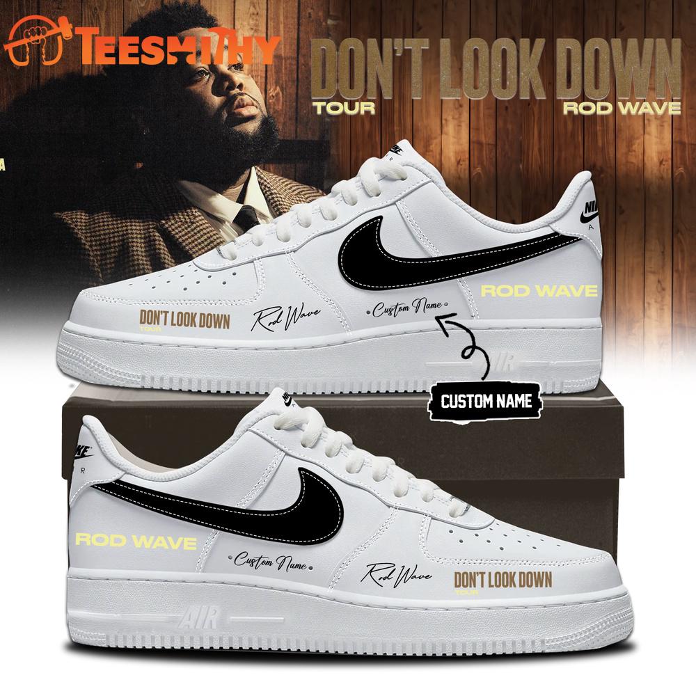 Rod Wave Don’t Look Down Tour 2026 Limited Edition Signature White Air Force 1 Shoes