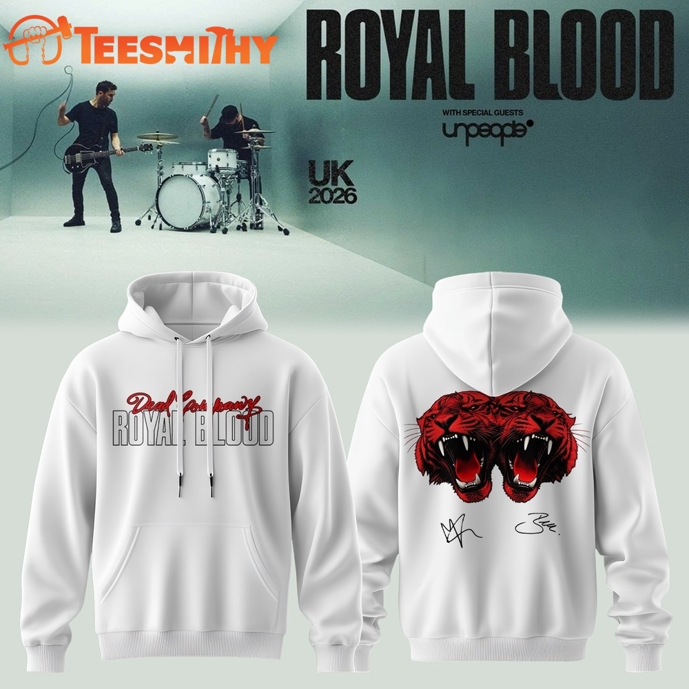 Royal Blood UK Tour 2026 Limited Edition Signature White Hoodie