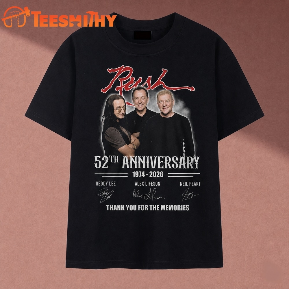 Rush Band 52th Anniversary 1974 2026 Thank You For The Memories T Shirt