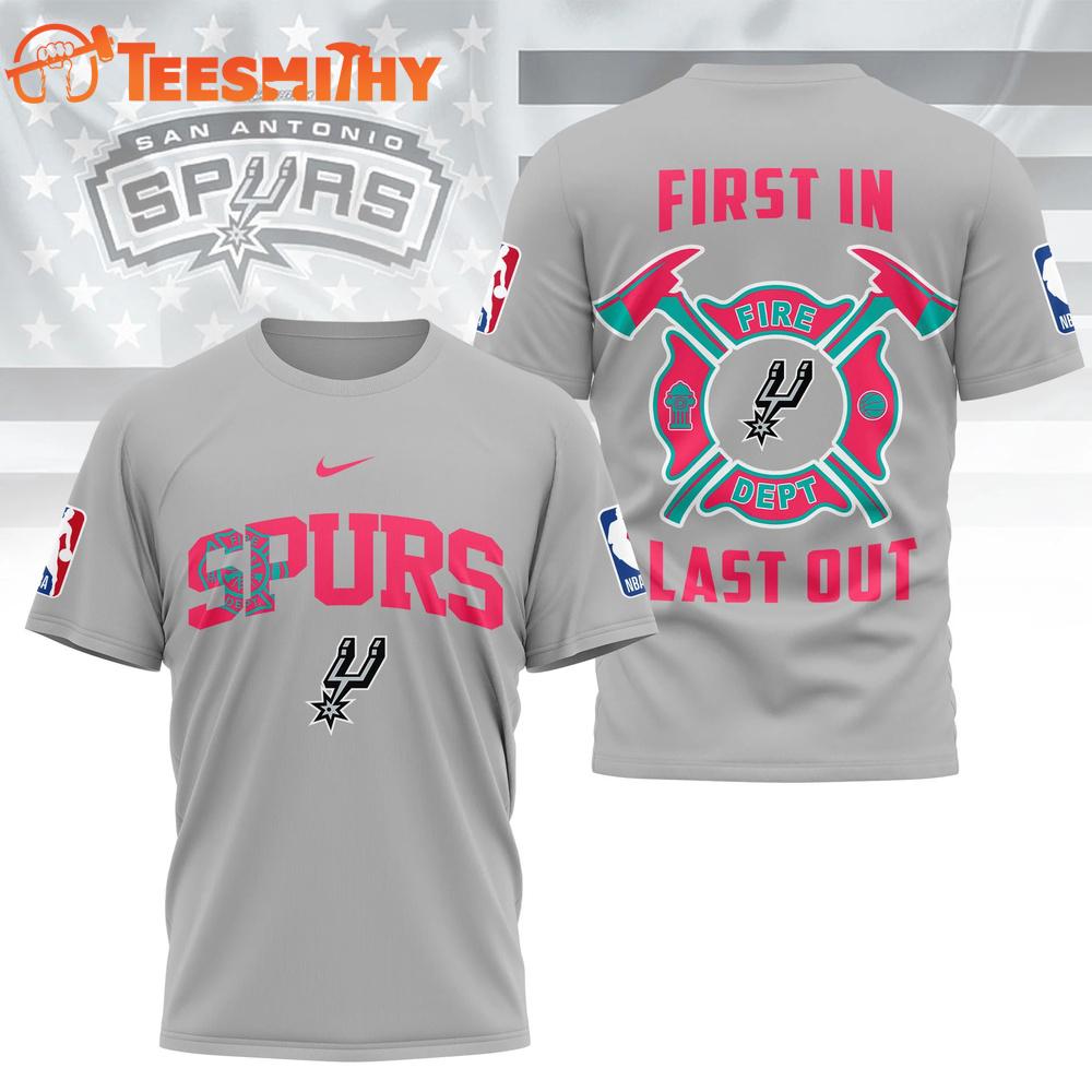 San Antonio Spurs 2026 NBA Fire Dept Special New 3D Shirt
